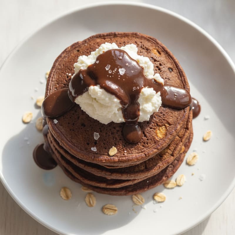 Chocolate Cottage Cheese Protein Pancakes