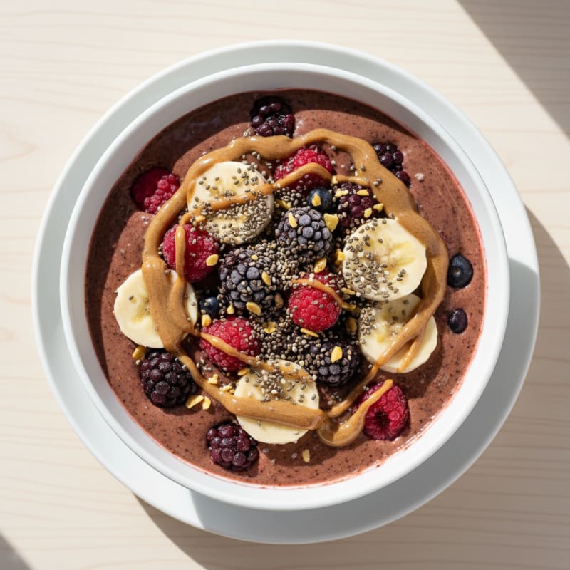 Protein Chocolate Berry Smoothie Bowl