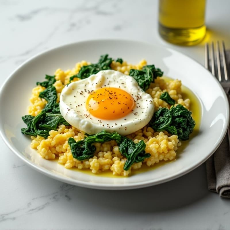 Cottage Cheese and Egg White Scramble with Sautéed Spinach