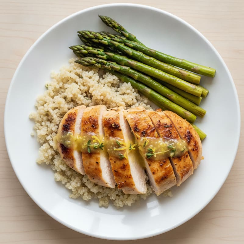 Lemon Herb Roasted Chicken with Asparagus