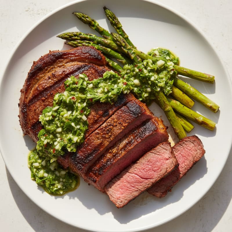 Smoky Grilled Steak with Zesty Chimichurri