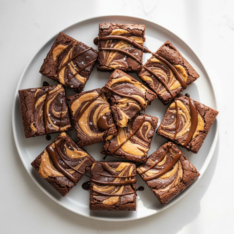 Peanut Butter Swirl Brownie Bites