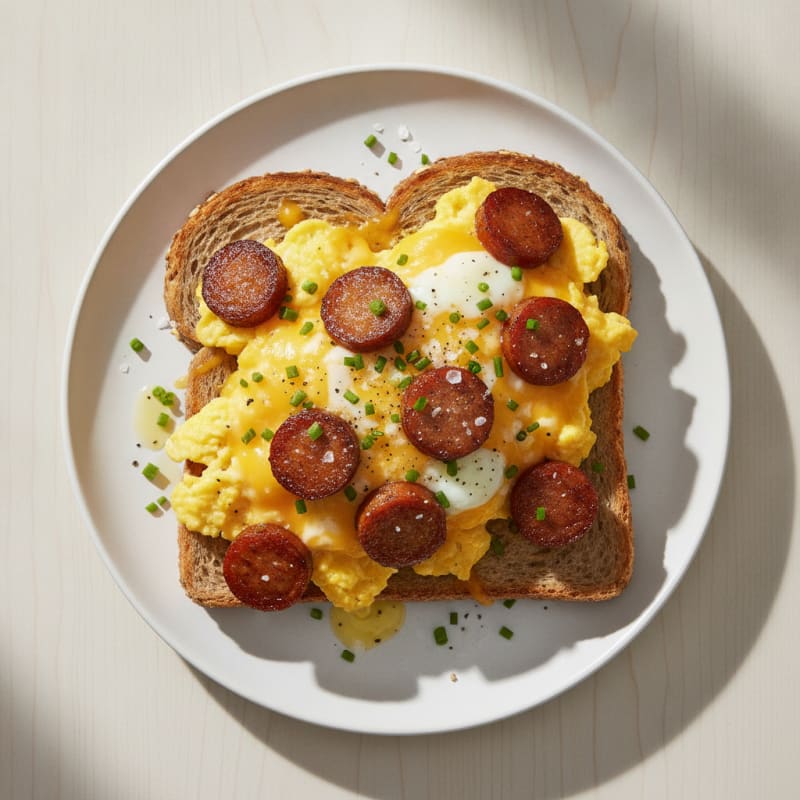 Cheesy Hotdog and Egg Toast