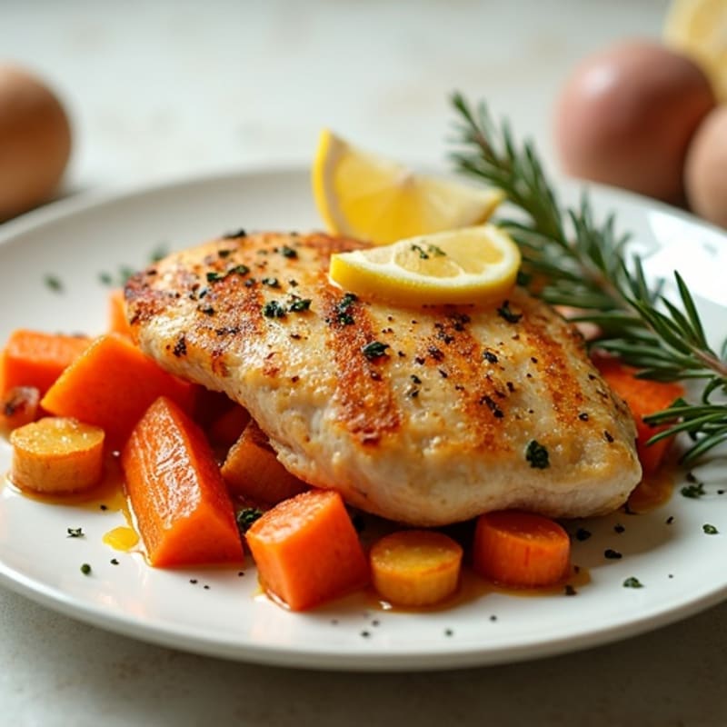 Crispy Lemon Herb Chicken with Roasted Root Vegetables