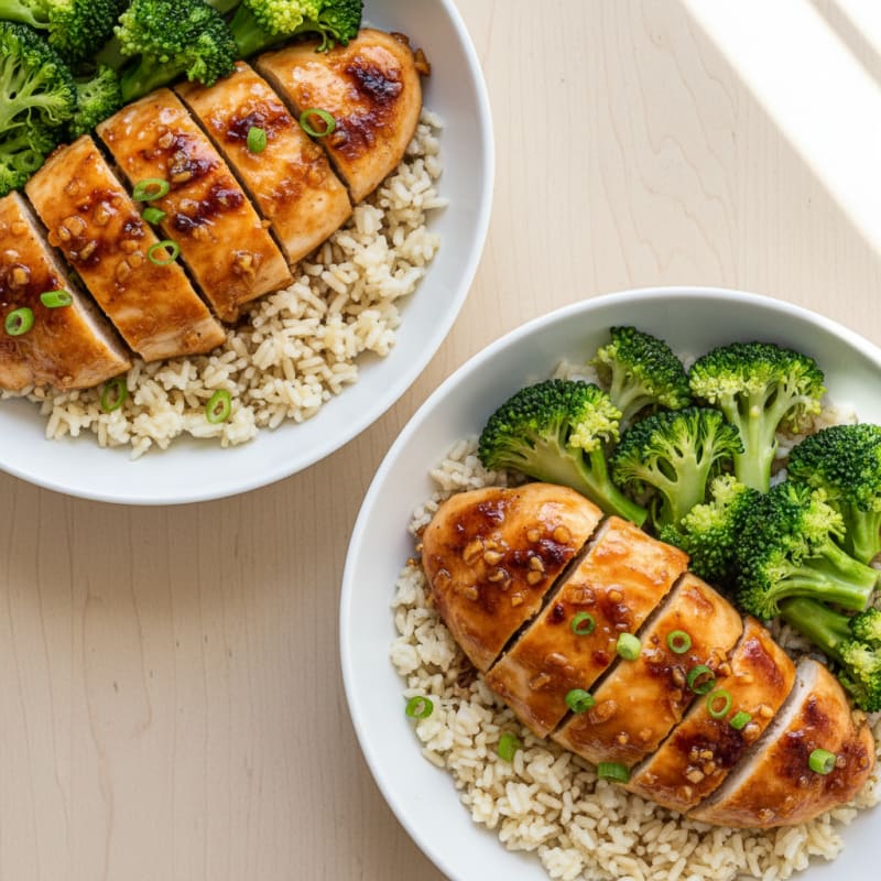 Crispy Honey-Garlic Chicken Bowls