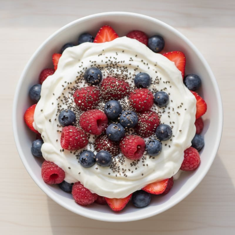Greek Yogurt Protein Parfait with Mixed Berries