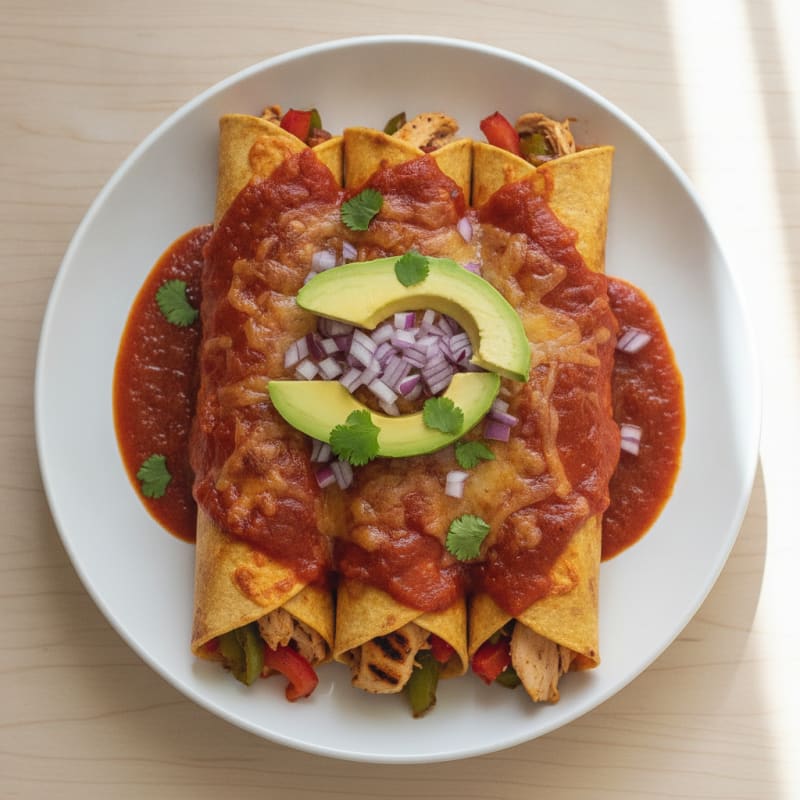 Clean Chicken Enchiladas with Smoky Red Sauce