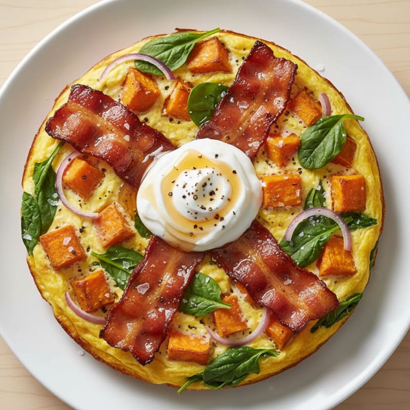 Golden Maple-Glazed Bacon & Egg Bake