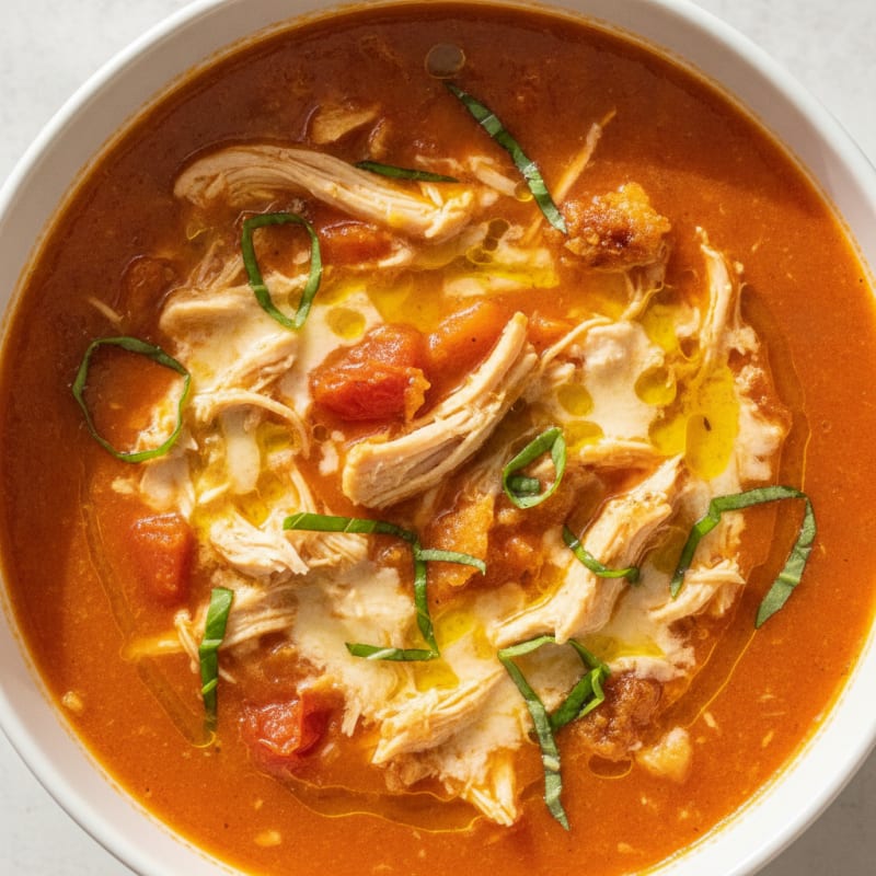Roasted Tomato Basil Soup with Parmesan