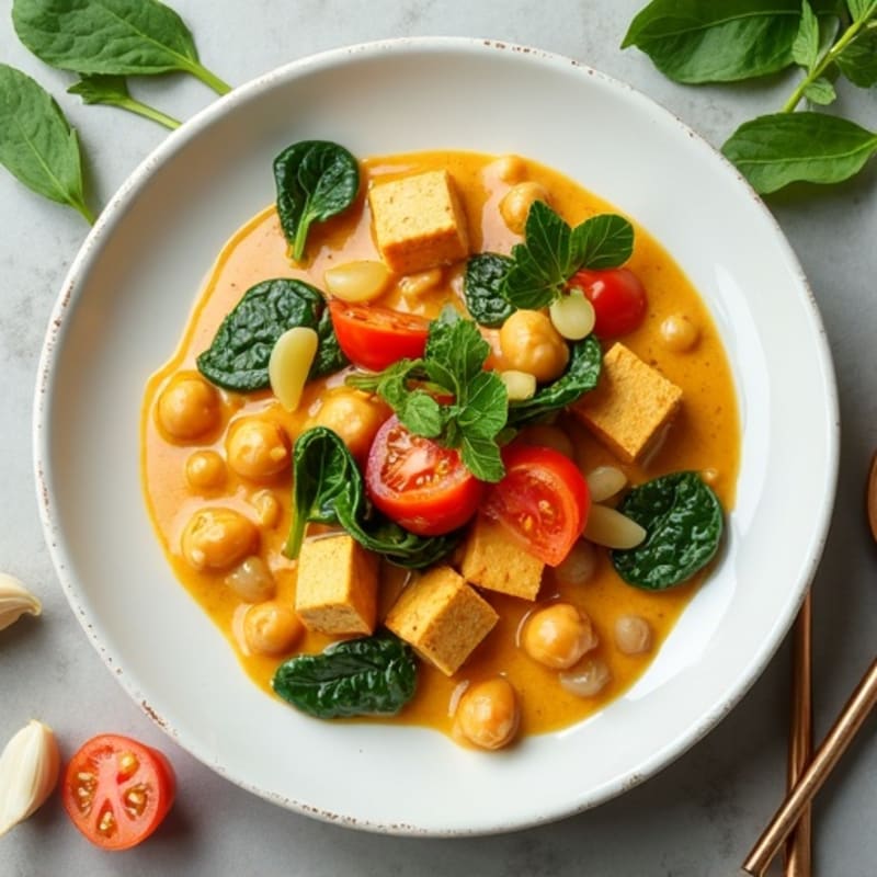 Creamy Coconut Chickpea Curry with Spinach