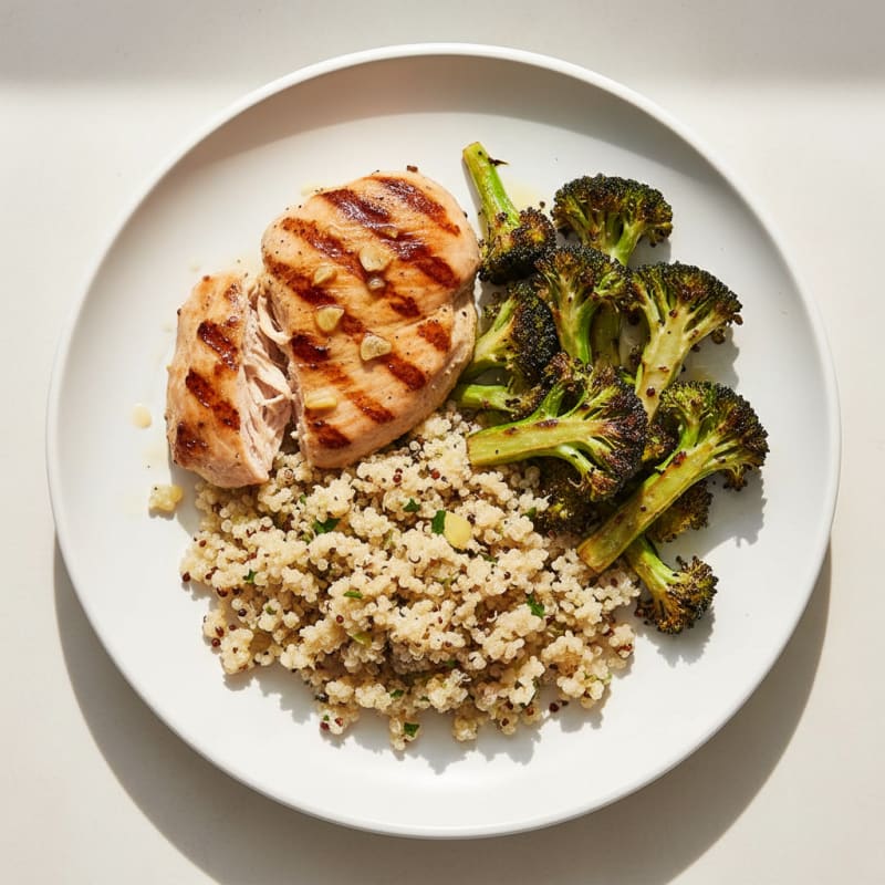 Grilled Turkey Breast with Quinoa and Roasted Broccoli