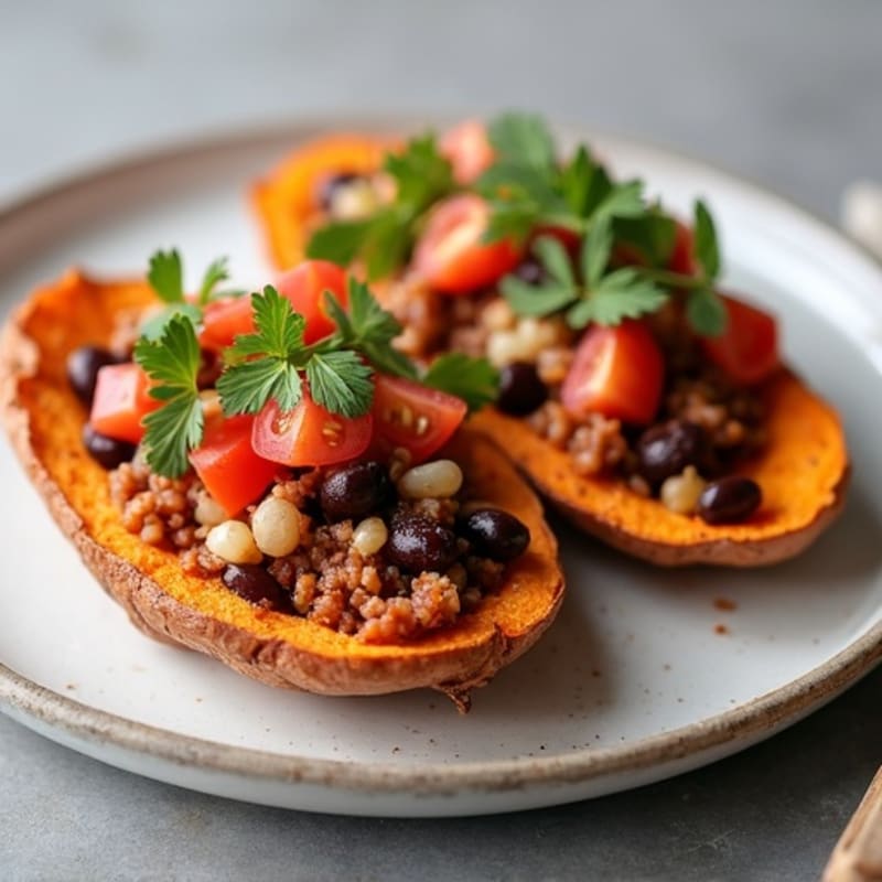 Crispy Sweet Potato Skins with Turkey Chili
