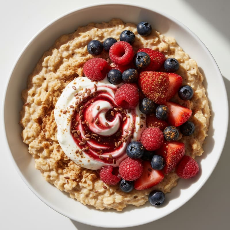 Creamy Spiced Berry Oatmeal Bowl