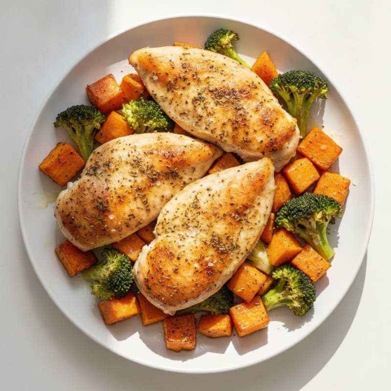 Baked Herb Chicken with Roasted Root Vegetables