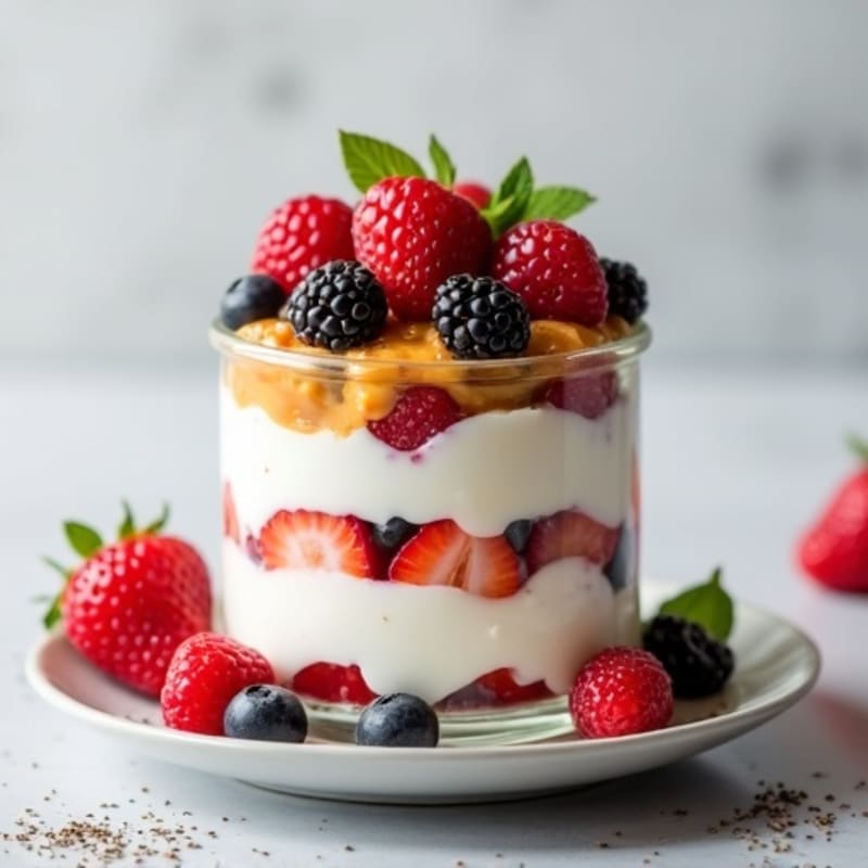 Creamy Greek Yogurt Protein Parfait with Mixed Berries