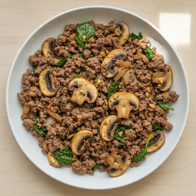 Savory Ground Beef and Mushroom Skillet
