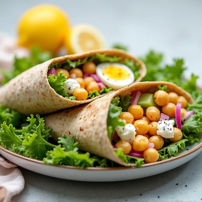 Creamy Chickpea Salad Wraps with Fresh Greens