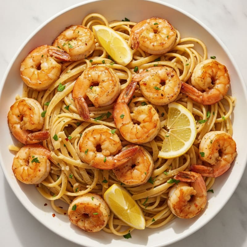 Garlic Butter Shrimp Scampi with Linguine
