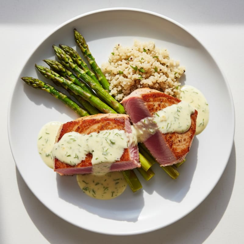 Pan-Seared Tuna with Lemon-Dill Sauce