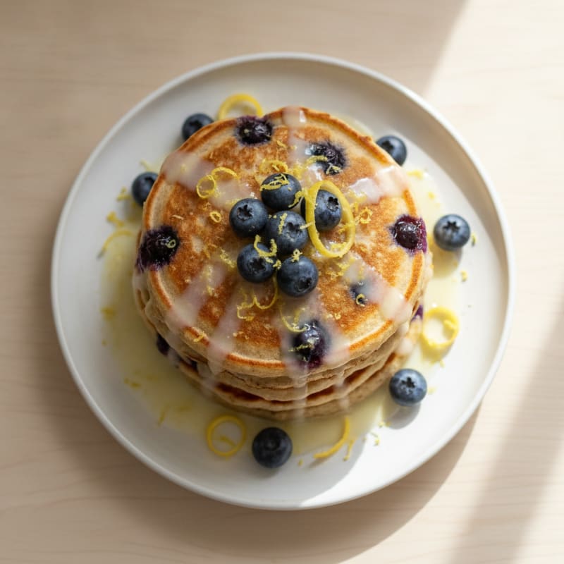 Blueberry Ricotta Pancakes with Lemon Zest