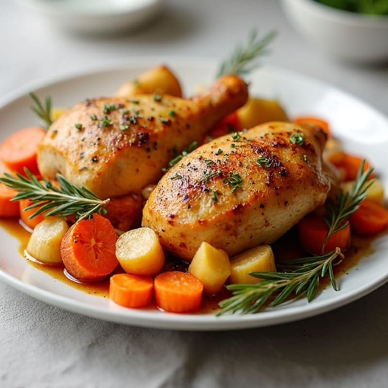 Herb-Roasted Chicken with Crispy Root Vegetables