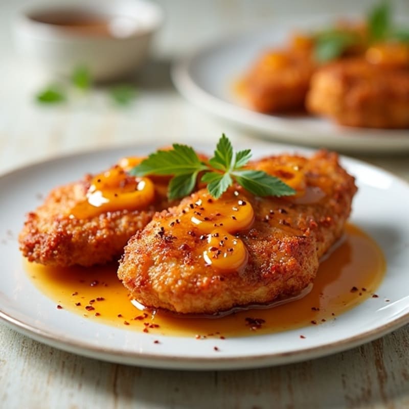 Crispy Baked Chicken with Sweet and Spicy Ginger-Garlic Sauce
