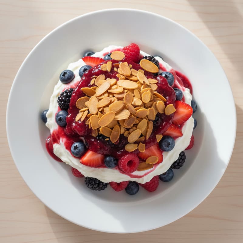 Greek Yogurt Protein Parfait with Mixed Berries
