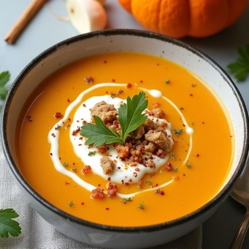 Creamy Protein-Packed Pumpkin Turkey Soup