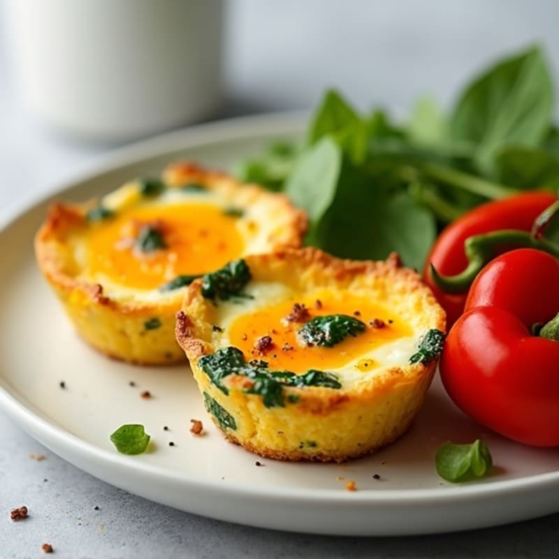 Protein-Rich Baked Egg Cups with Spinach and Bell Peppers