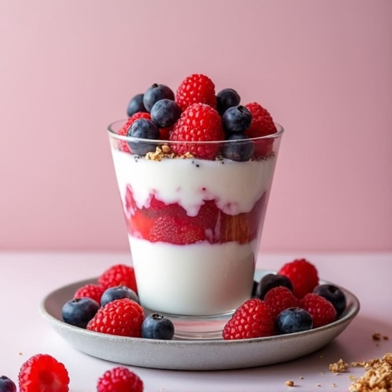 Greek Yogurt Protein Parfait with Mixed Berries
