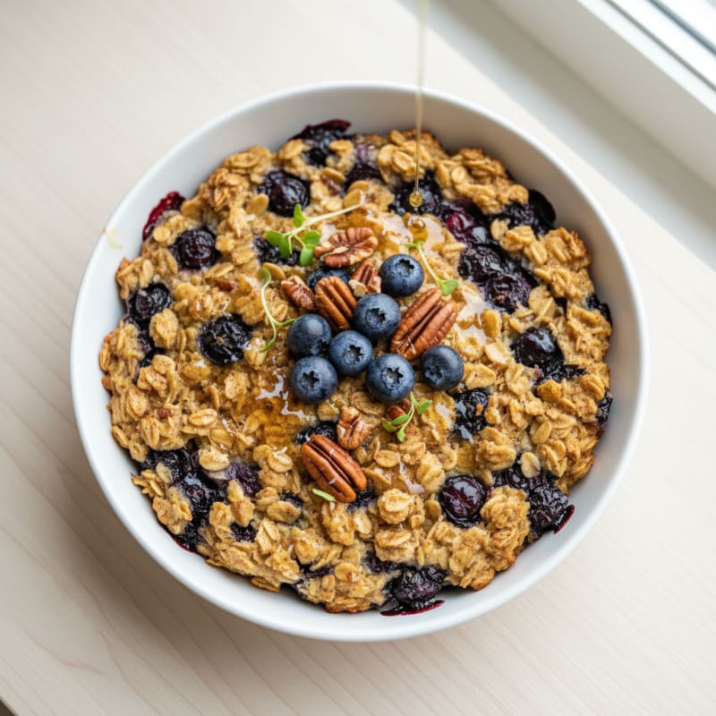 Blueberry Pecan Baked Oatmeal