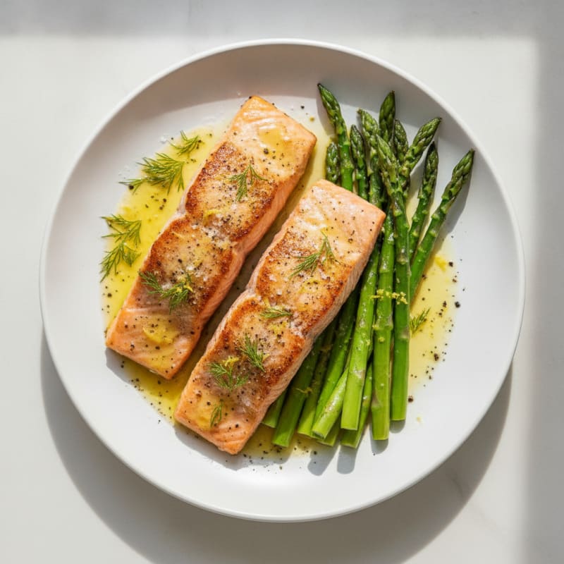 Lemon Herb Baked Salmon with Asparagus