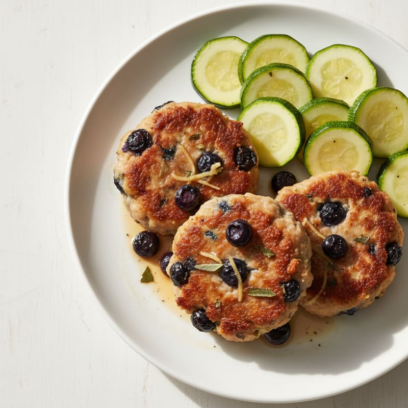 Blueberry-Ginger Turkey Sausage Patties