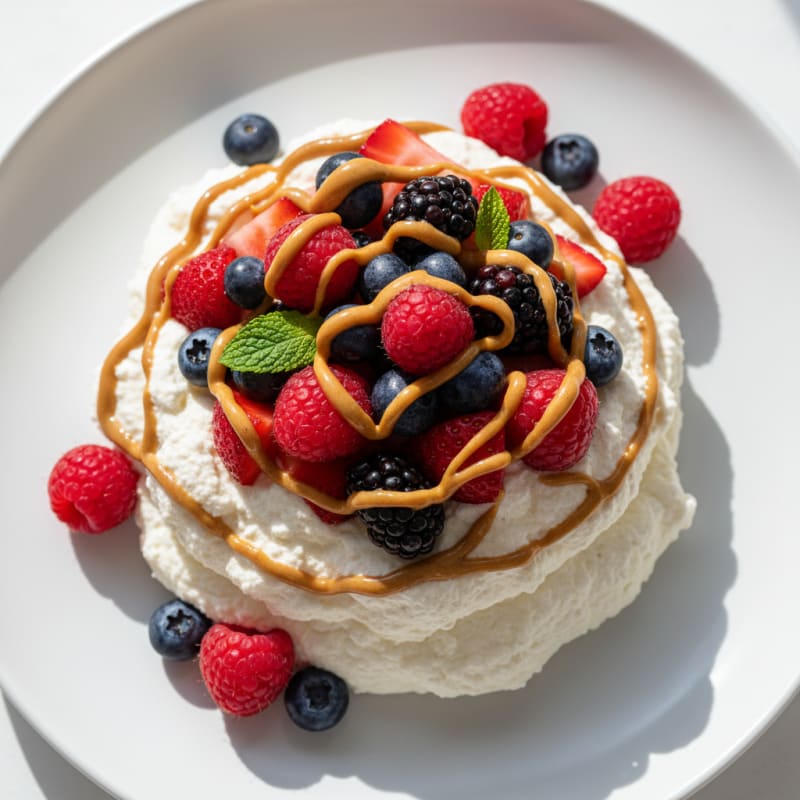 Greek Yogurt Protein Mousse with Mixed Berries