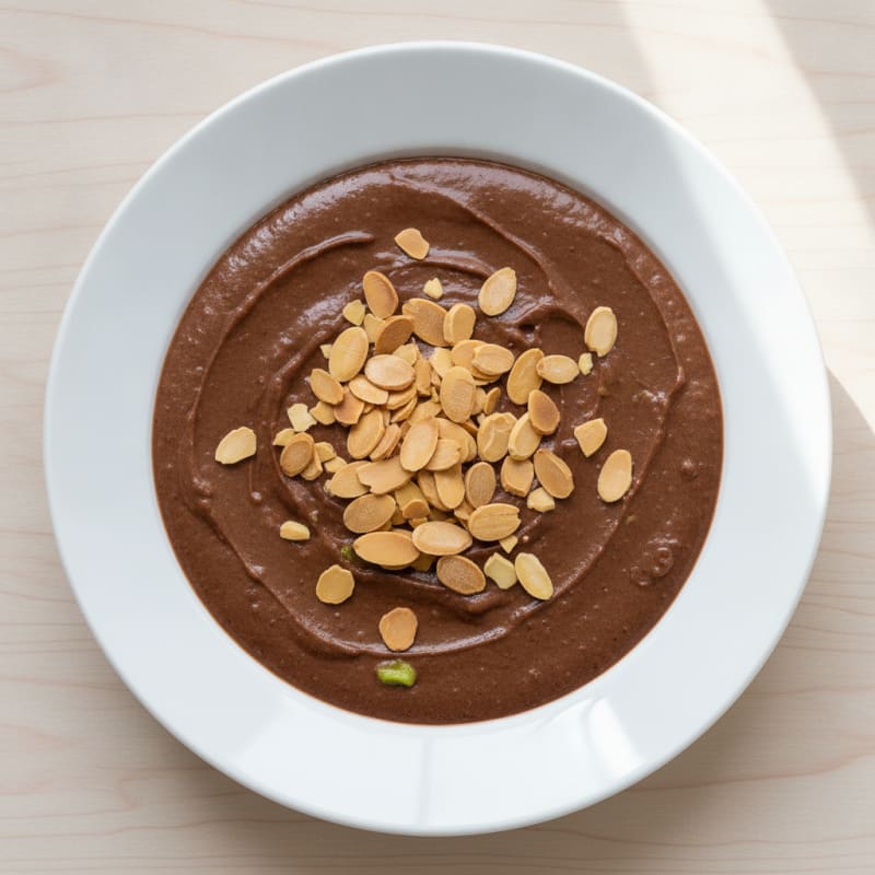 Silky Chocolate Protein Pudding with Toasted Almonds