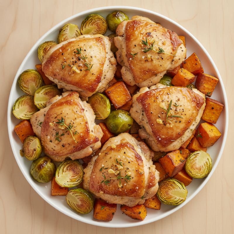 Garlic Herb Roasted Chicken Thighs