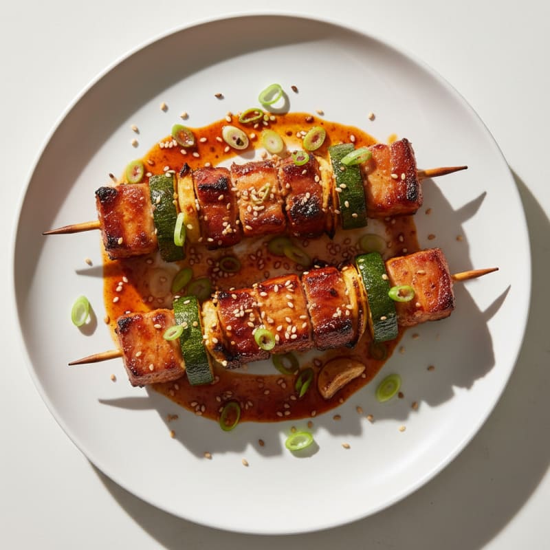 Spicy Gochujang Pork Belly Skewers