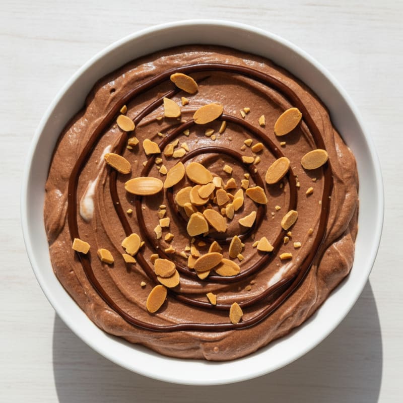 Greek Yogurt Chocolate Protein Mousse with Almonds