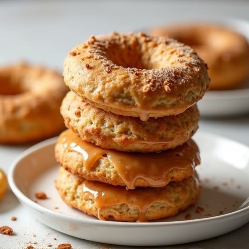 Baked Almond-Oat Protein Rings with Maple Glaze