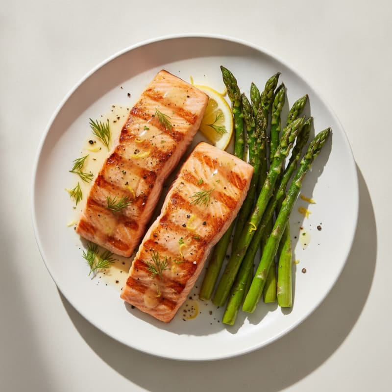 Lemon Herb Grilled Salmon with Asparagus