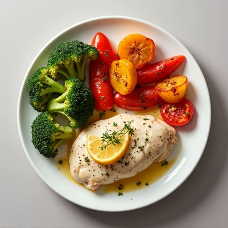 Tender Greek Yogurt Marinated Chicken with Crispy Roasted Vegetables