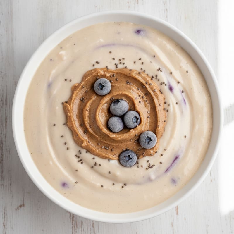 Silky Tofu Protein Smoothie with Chia Seeds and Almond Butter