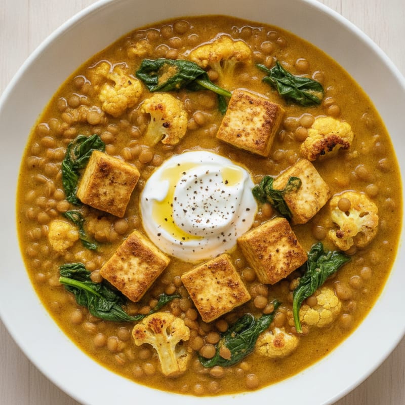 Lentil and Vegetable Curry Bowl