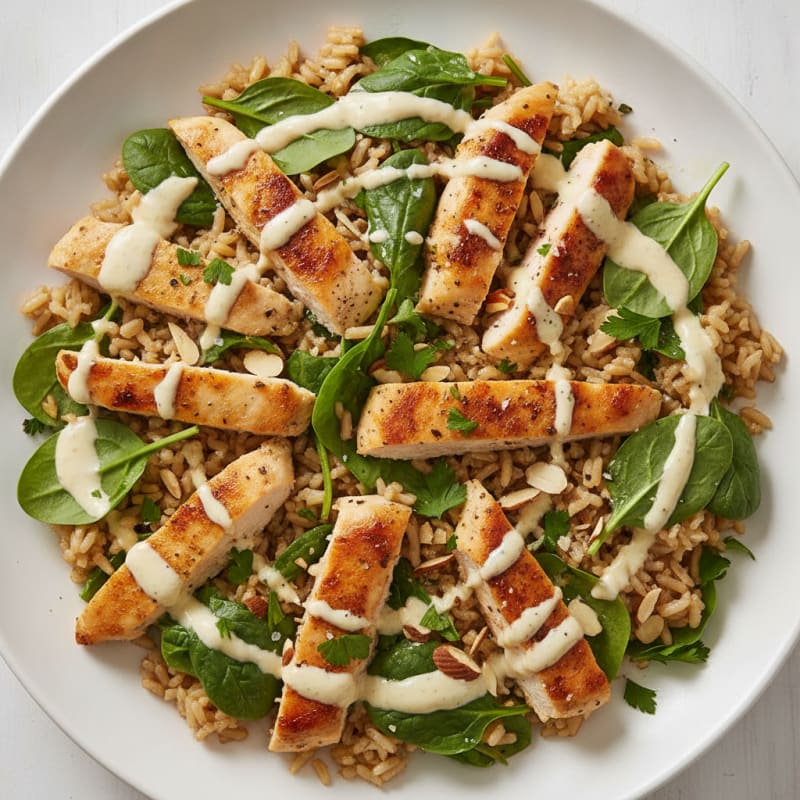 Lemon-Herb Chicken and Rice with Greens