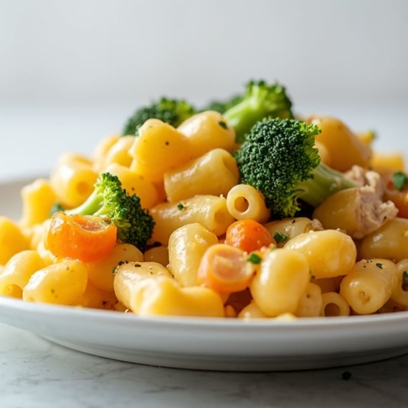 Healthy Baked Macaroni and Cheese with Chicken and Veggies