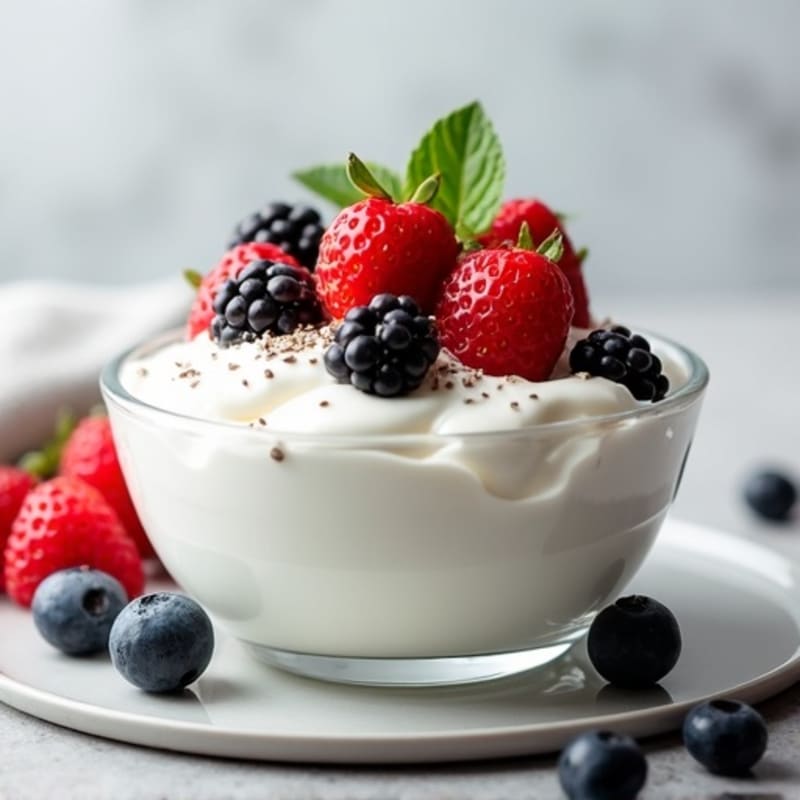 Silky Greek Yogurt with Fresh Berries and Chia Seeds