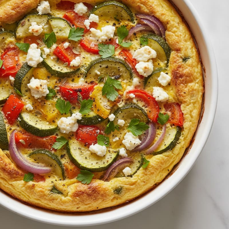 Tortilla with Roasted Vegetables and Herbs