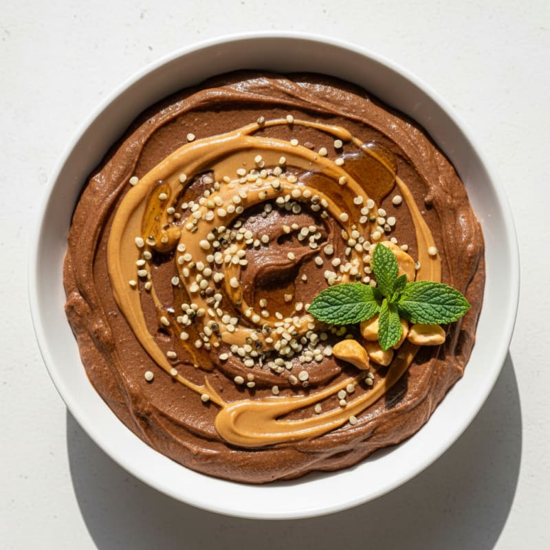 Silky Chocolate Protein Pudding with Peanut Butter Swirl