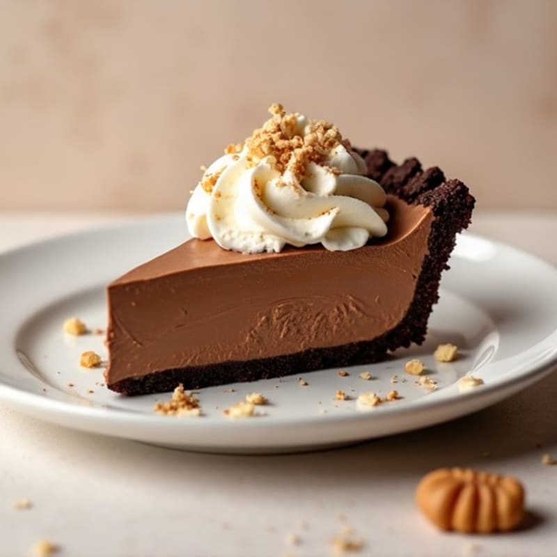 No-Bake Silky Chocolate Peanut Butter Protein Pie
