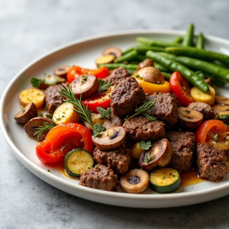 Herb-Seasoned Lean Beef Skillet with Roasted Vegetables